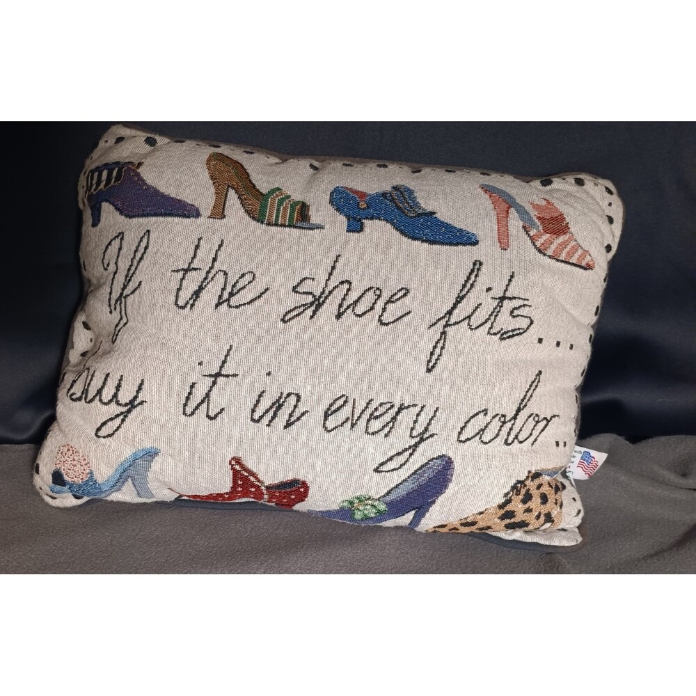 Riverdale Decorative Throw Pillow “If the Shoe Fits Buy It in Every Color” 16x12